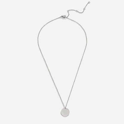 Silver Polished Coin Necklace – FIORENE