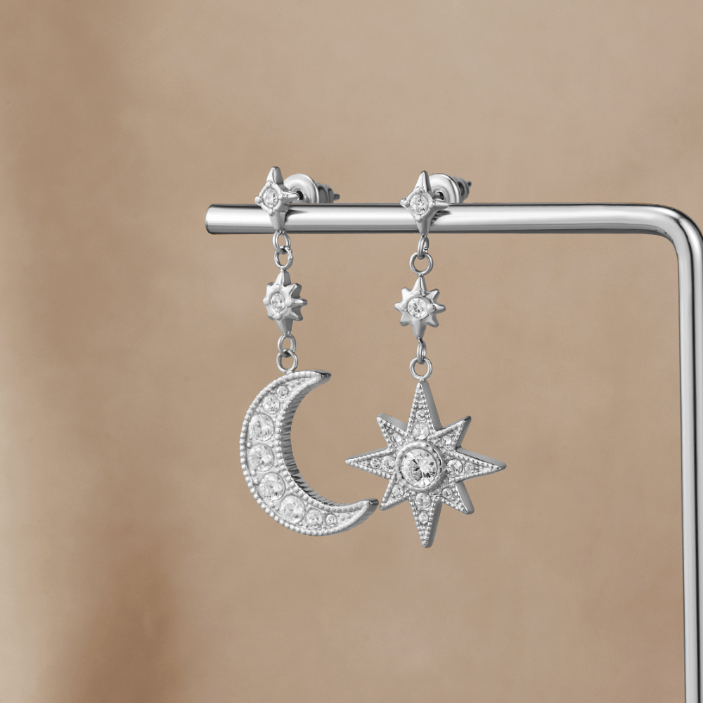 Silver Lunar & Star Charm – FIORENE