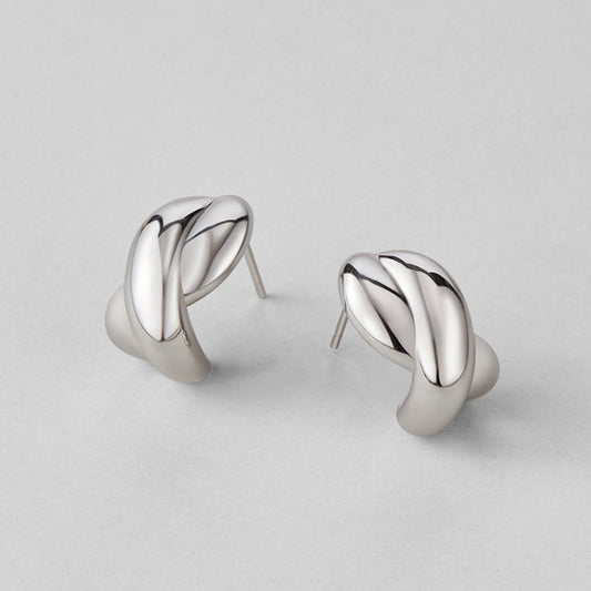 Silver Sinuous Twist Earring – FIORENE