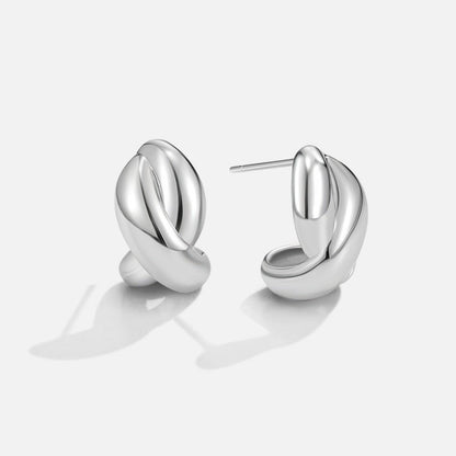 Silver Sinuous Twist Earring – FIORENE