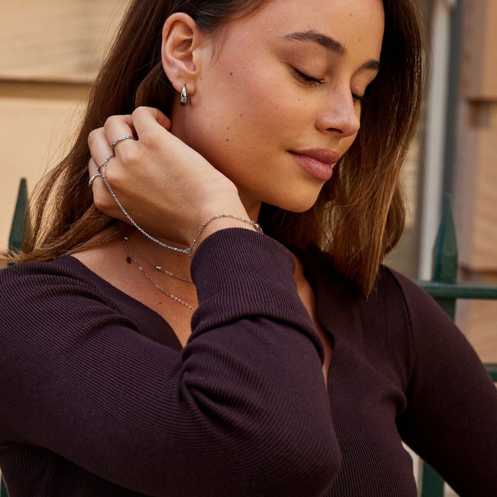 Silver Satellite Hand Bracelet – FIORENE