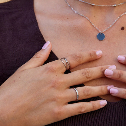 Silver Intersection Wire Ring – FIORENE