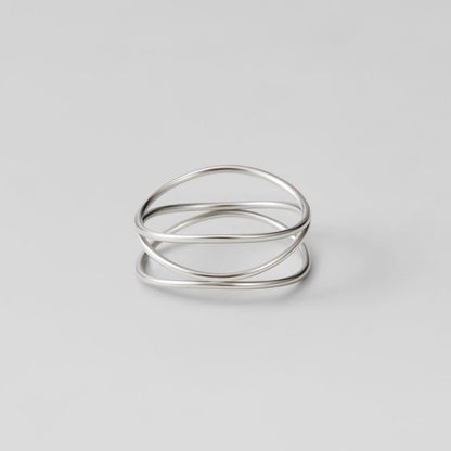 Silver Intersection Wire Ring – FIORENE