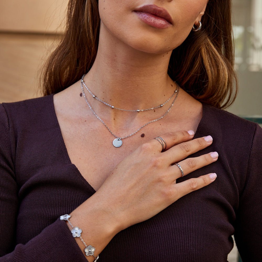 Silver Intersection Wire Ring – FIORENE