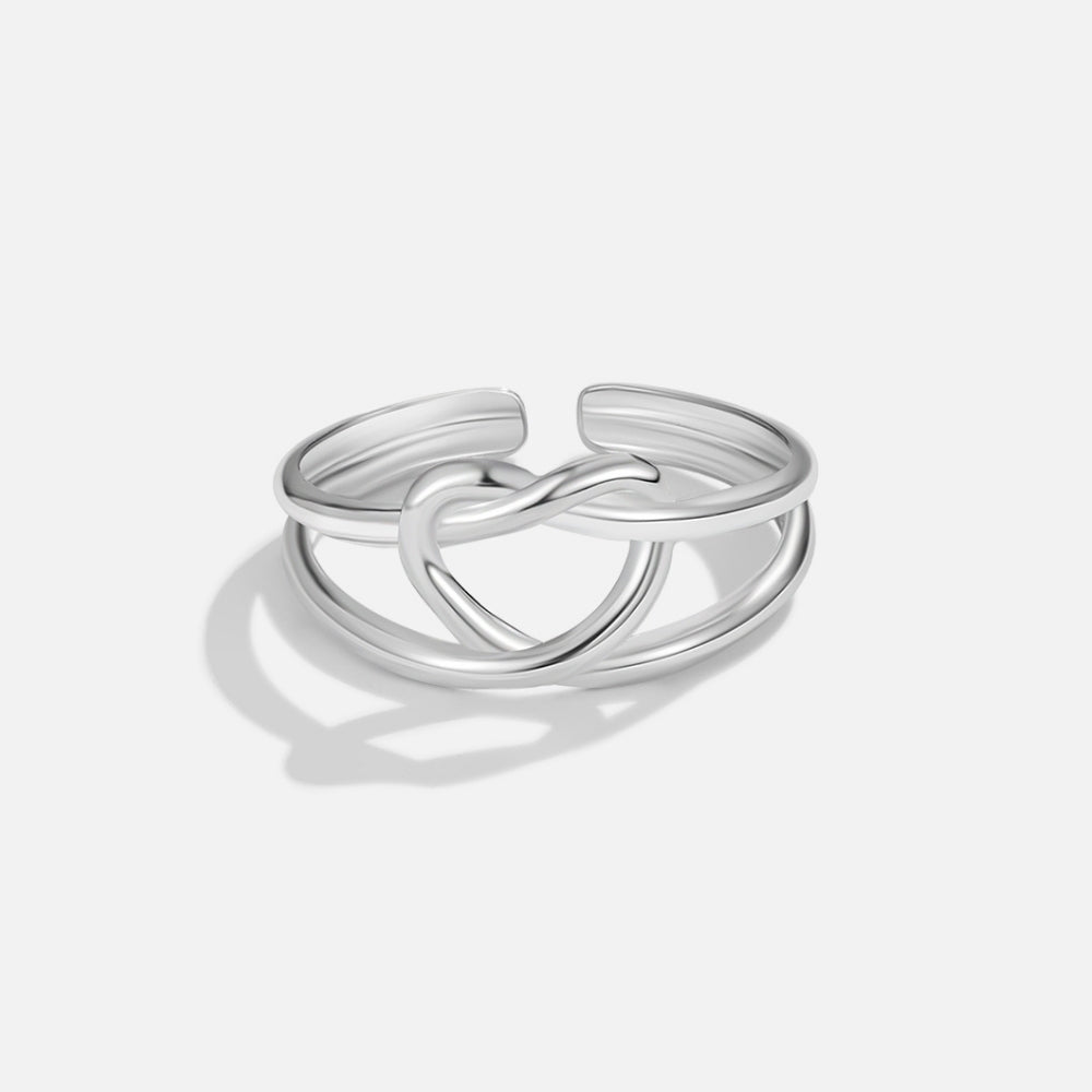 Silver Knot Heart Ring – FIORENE