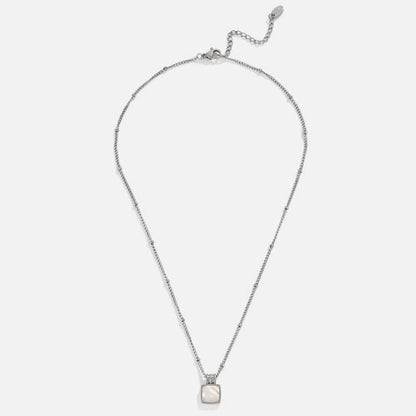 Silver Nacre Square Necklace – FIORENE