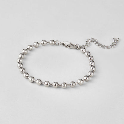 Silver Bead Strand Bracelet – FIORENE