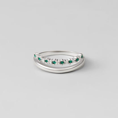 Silver Emerald Path Ring – FIORENE