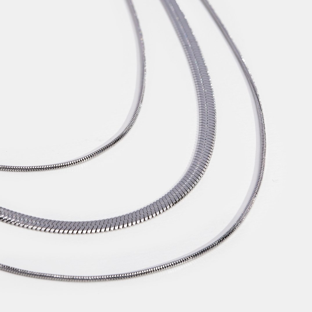 Silver Multi-Strand Polished Layers – FIORENE
