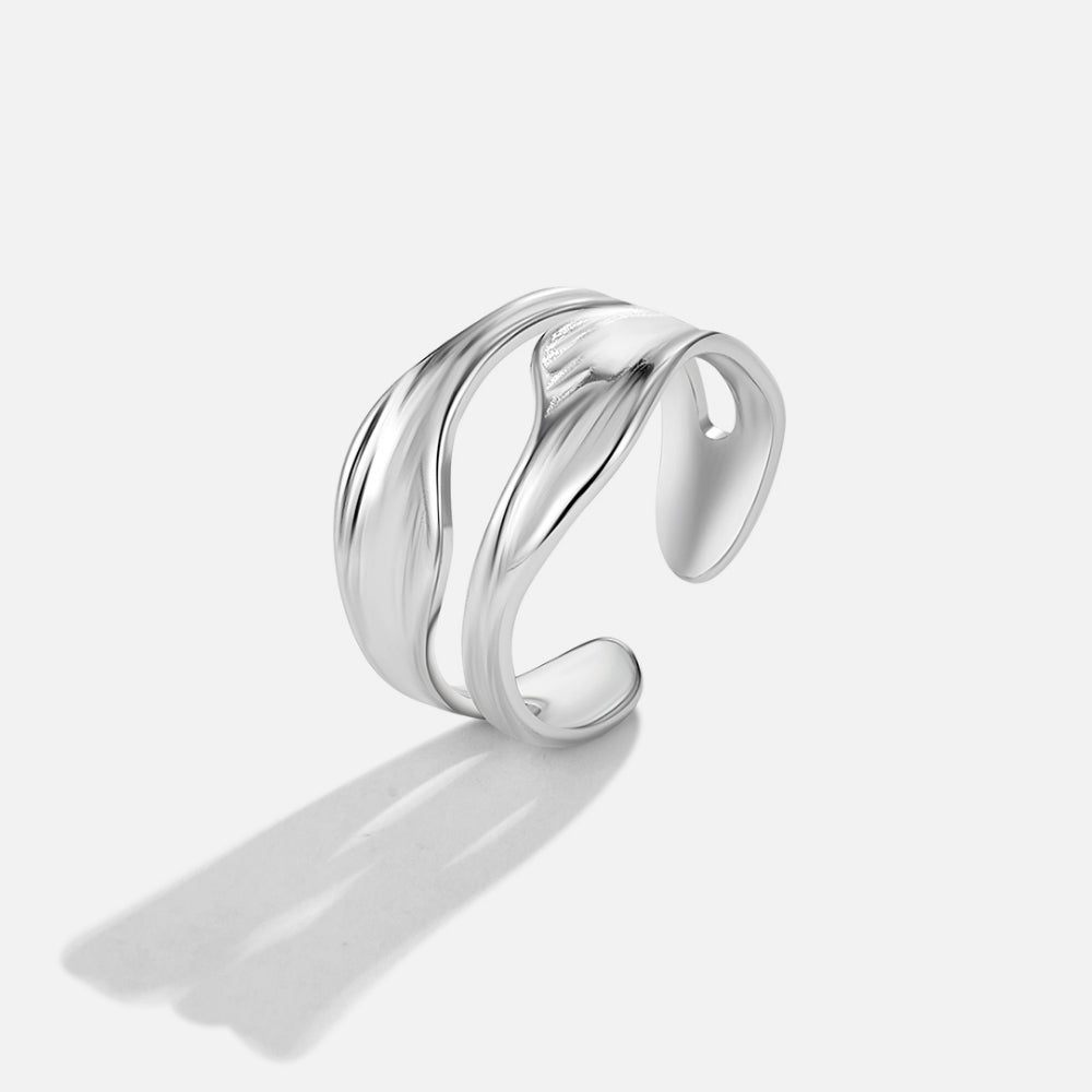 Silver Fluid Wave Ring – FIORENE