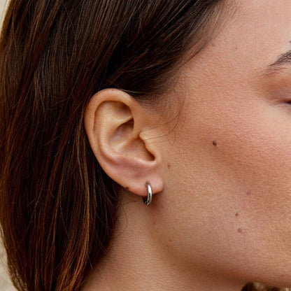 Arctic Silver Hoop Trio – FIORENE