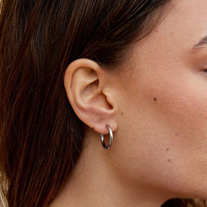 Arctic Silver Hoop Trio – FIORENE