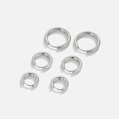 Arctic Silver Hoop Trio – FIORENE