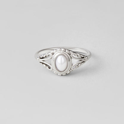 Silver Victorian Pearl Ring – FIORENE