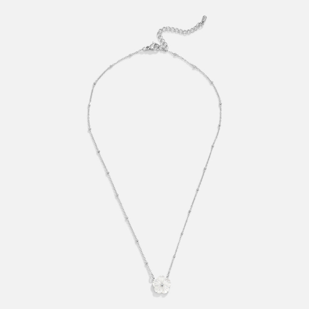 Silver Nacre Blossom Necklace – FIORENE