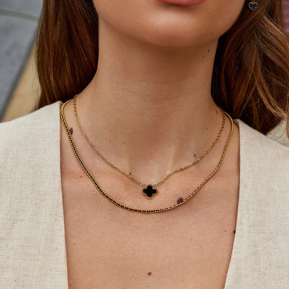Gilded Onyx-Bead Rope Necklace – FIORENE