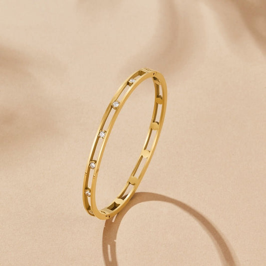 Gilded Prism Open Bangle – FIORENE