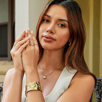 Golden Diamond-Cut Prism Ring – FIORENE