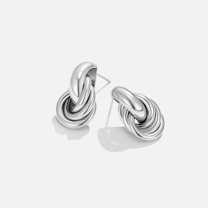 Knotted Silver Earrings – FIORENE