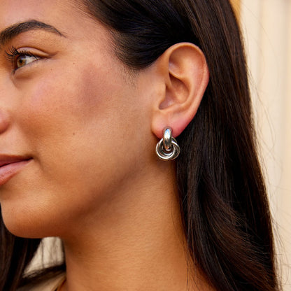 Knotted Silver Earrings – FIORENE