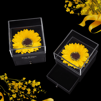 Sunflower Crystal Necklace & Sunflower Box – FIORENE