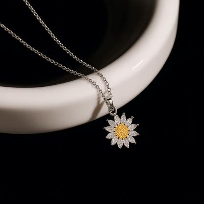Sunflower Crystal Necklace & Sunflower Box – FIORENE