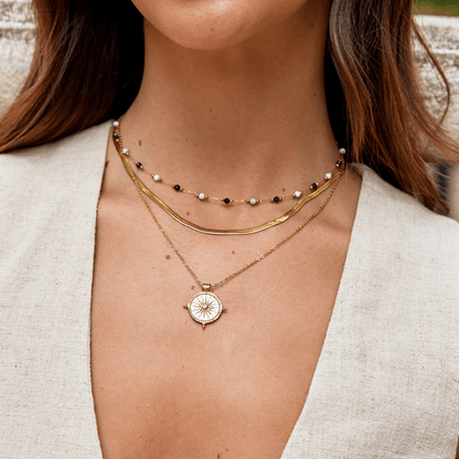 Golden Solstice Relief Necklace – FIORENE