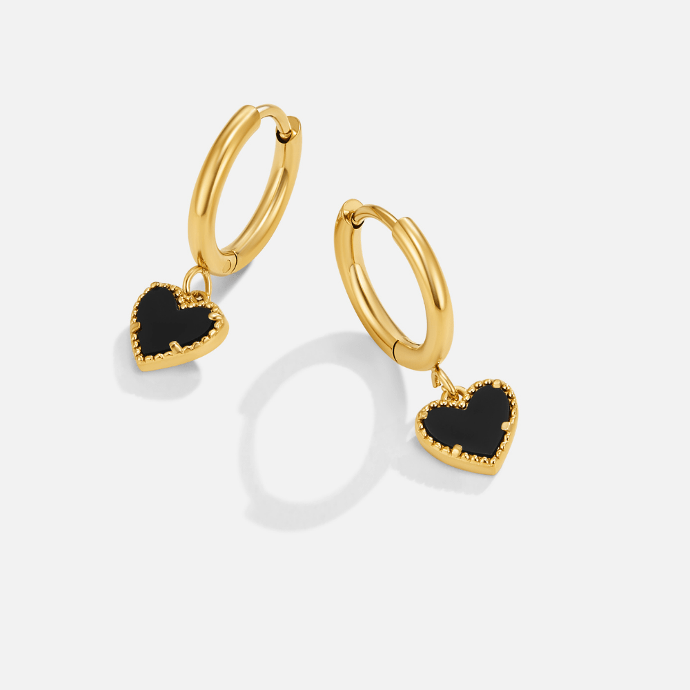 Midnight Heart Charm Earring – FIORENE