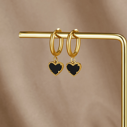 Midnight Heart Charm Earring – FIORENE
