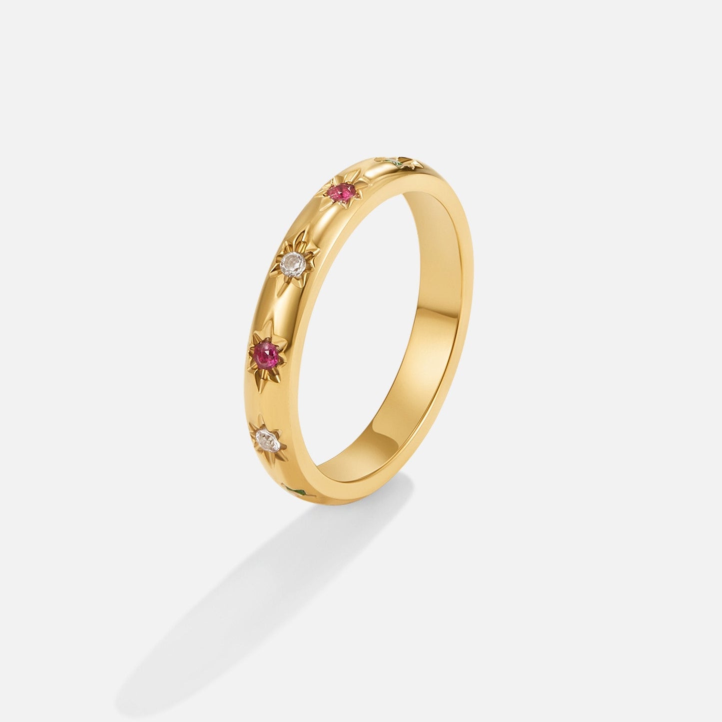 Golden Celestial Gemstone Ring – FIORENE