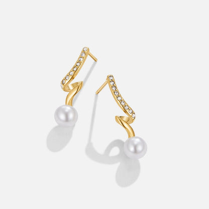 Gilded Ribbon Pearl Earring – FIORENE