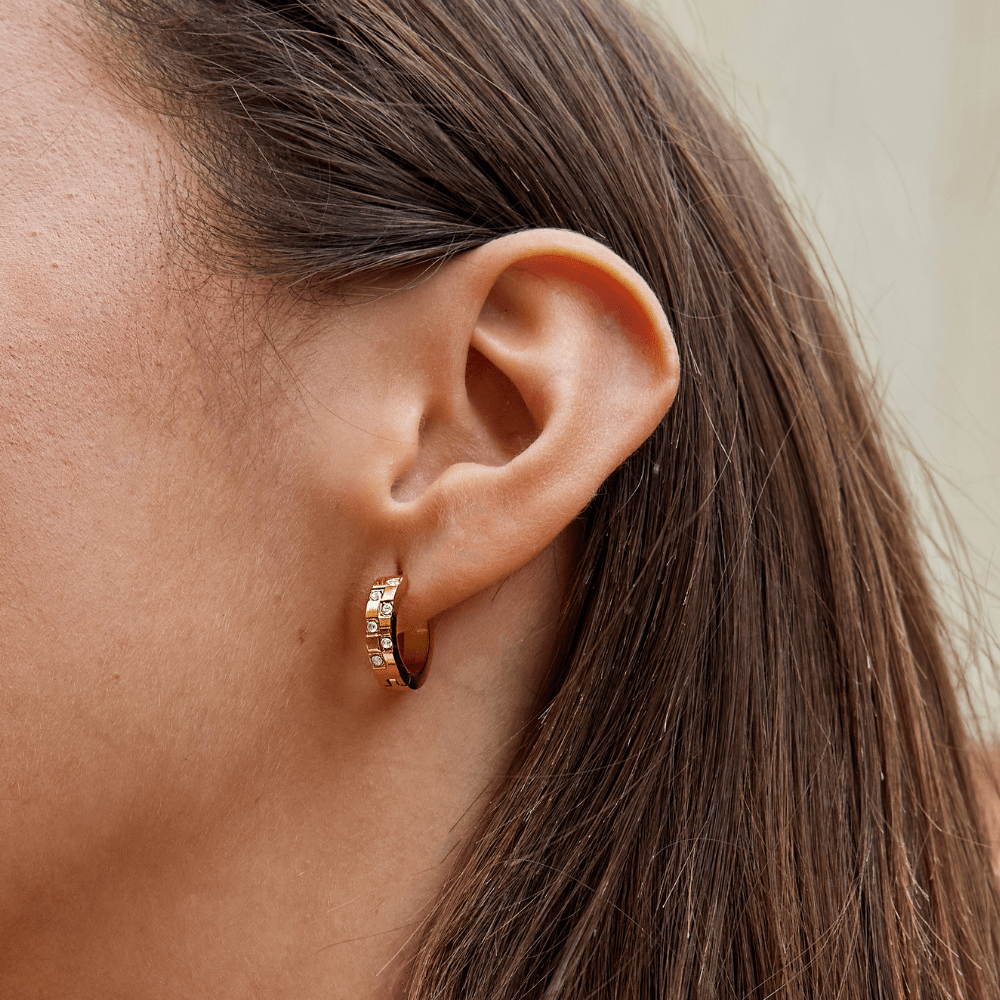 Golden Crystal Earrings – FIORENE