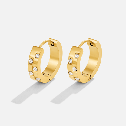 Golden Crystal Earrings – FIORENE