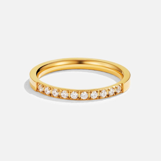 Golden Half-Eternity Sparkle Ring – FIORENE