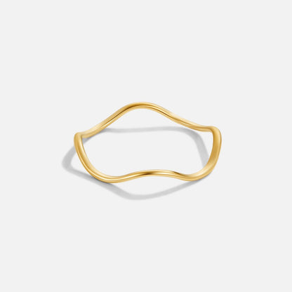 Iconic Golden Rippled Stackable Ring – FIORENE