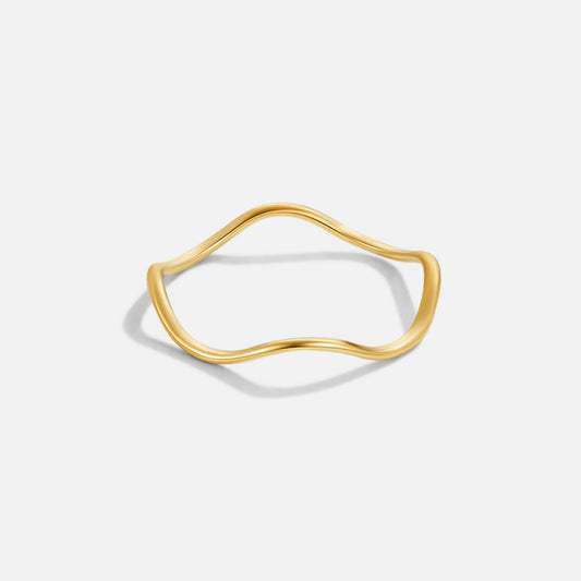 Iconic Golden Rippled Stackable Ring – FIORENE