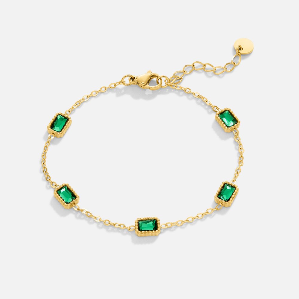 Emerald Radiant Station Bracelet – FIORENE