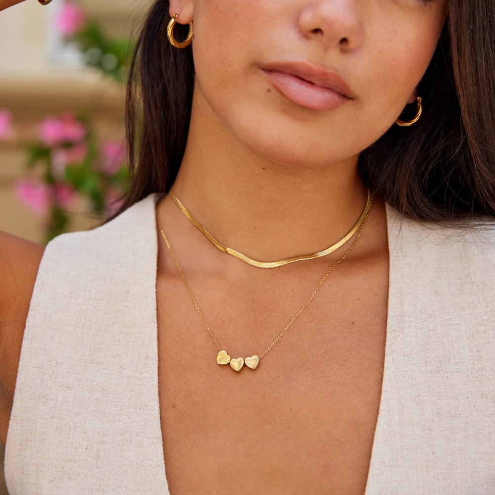 Triple Heart Necklace – FIORENE