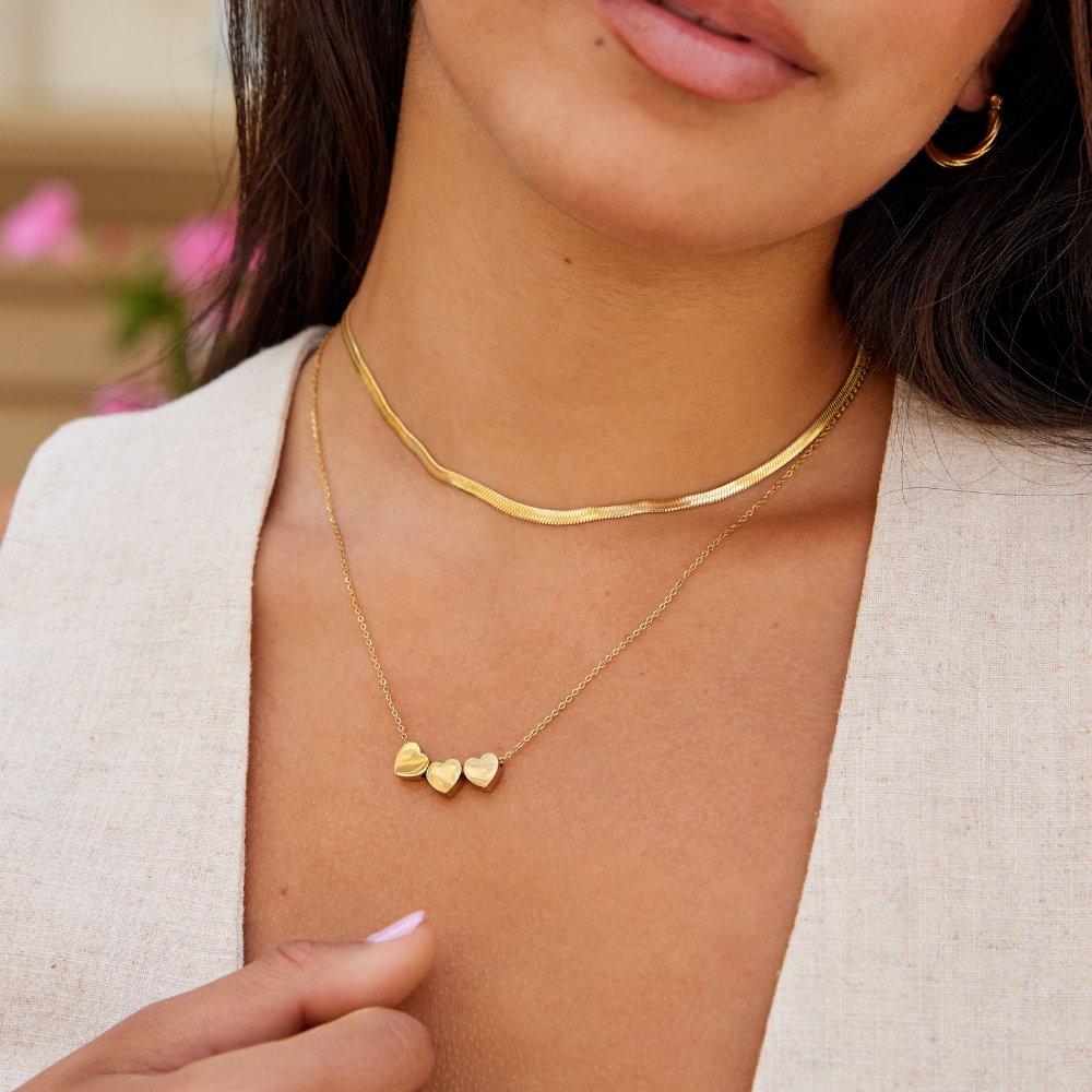 Triple Heart Necklace – FIORENE