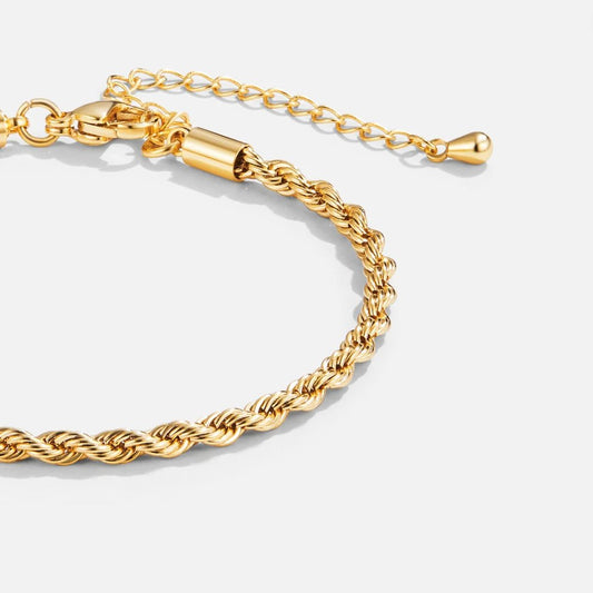 Golden Minimalist Spiral Link Bracelet – FIORENE