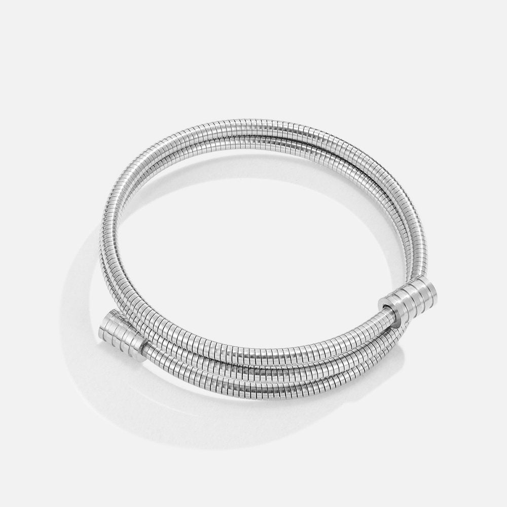 Luminous Flexible Silver Coil Bracelet – FIORENE