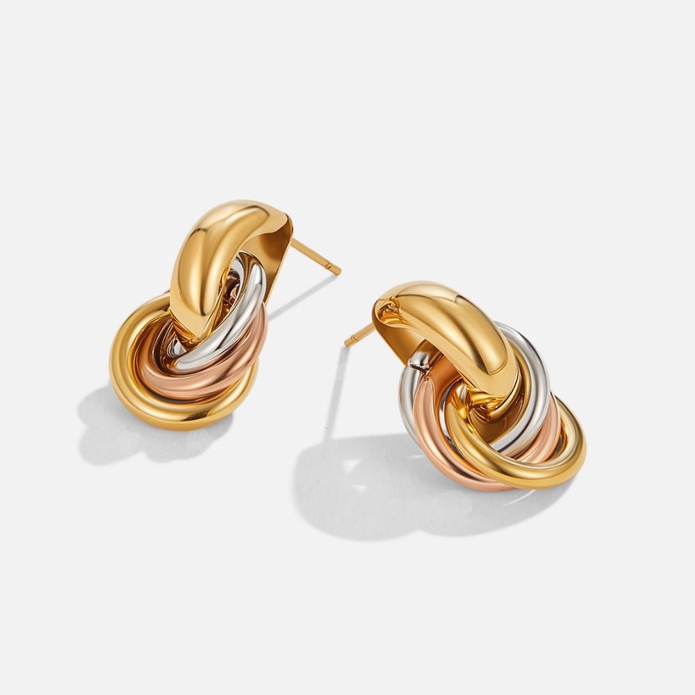 Tricolor Knot Fusion Earring – FIORENE