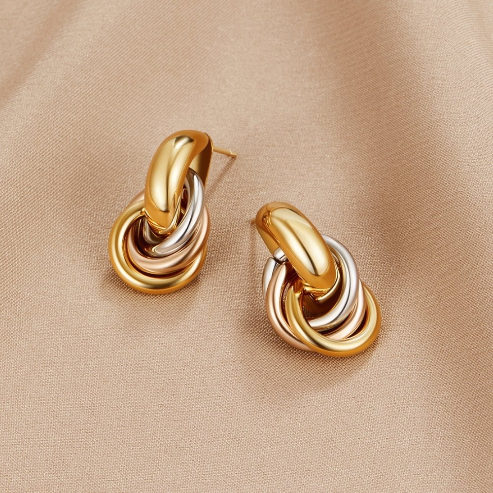 Tricolor Knot Fusion Earring – FIORENE