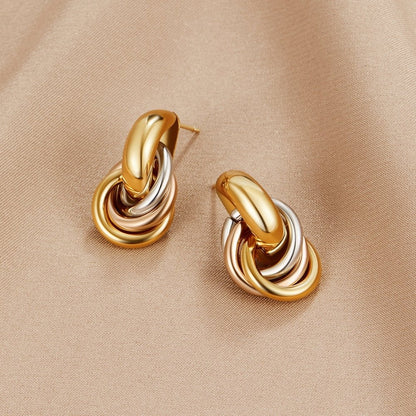 Tricolor Knot Fusion Earring – FIORENE