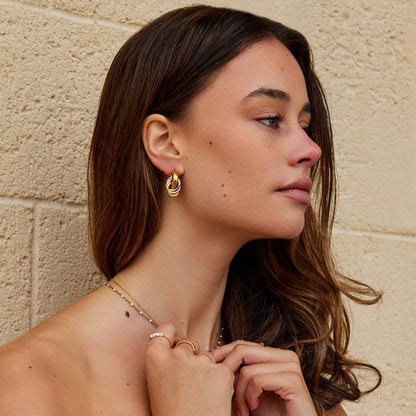 Tricolor Knot Fusion Earring – FIORENE