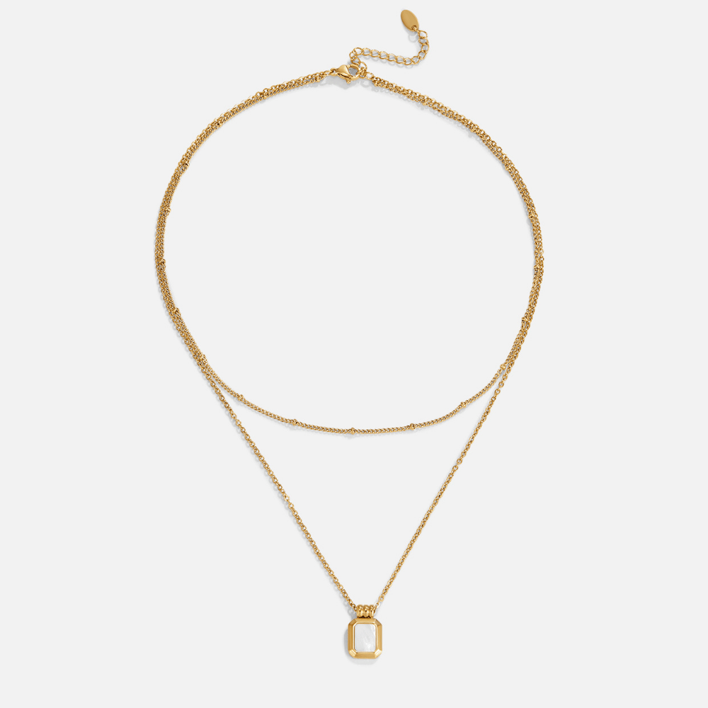 Luminous Rectangular Pearl Necklace – FIORENE