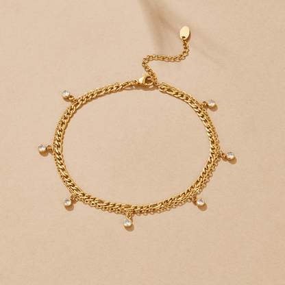 Crystal Dew Drop Anklet – FIORENE