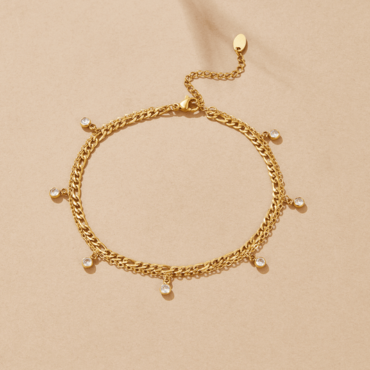 Crystal Dew Drop Anklet – FIORENE