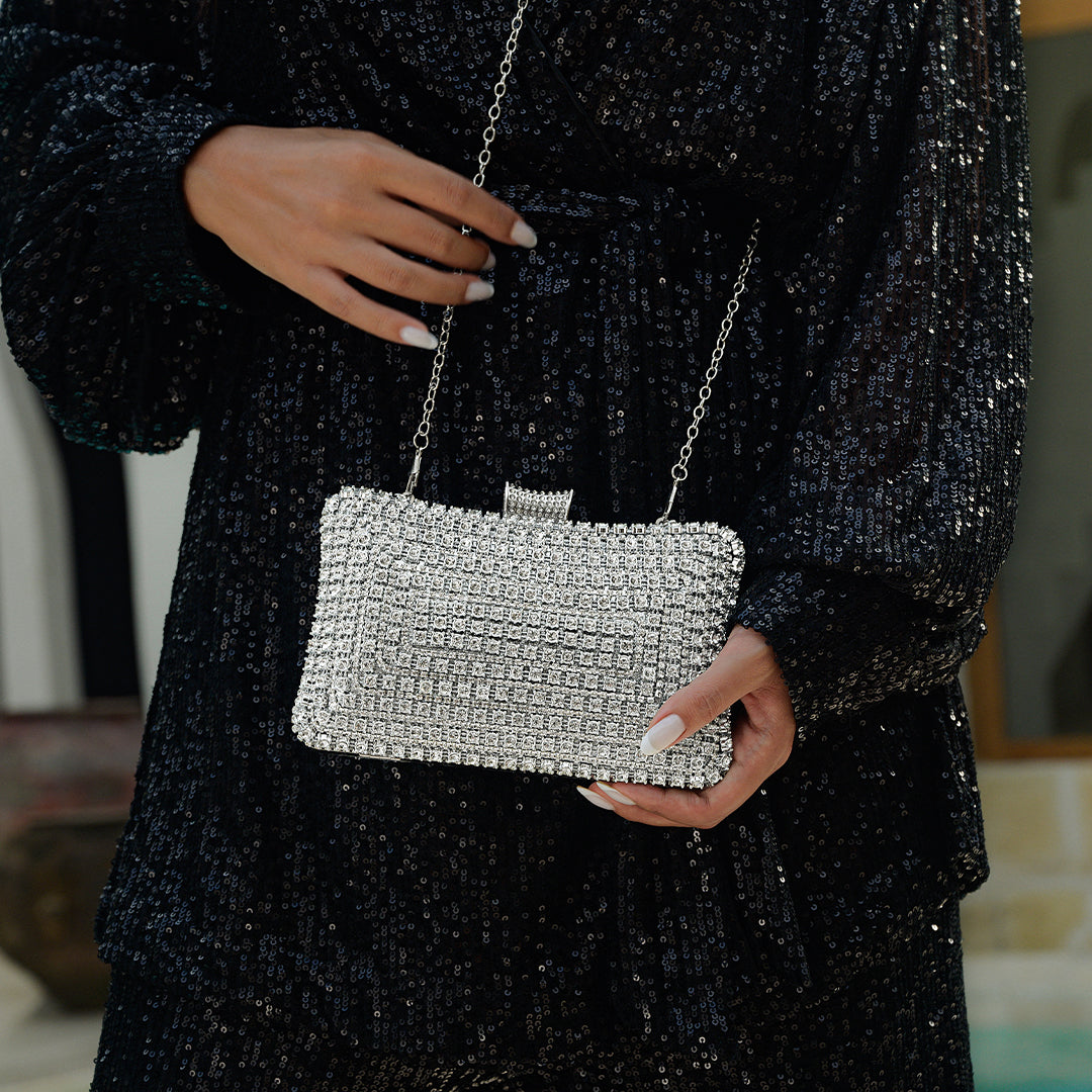 Radiant Crystal Box Clutch – FIORENE