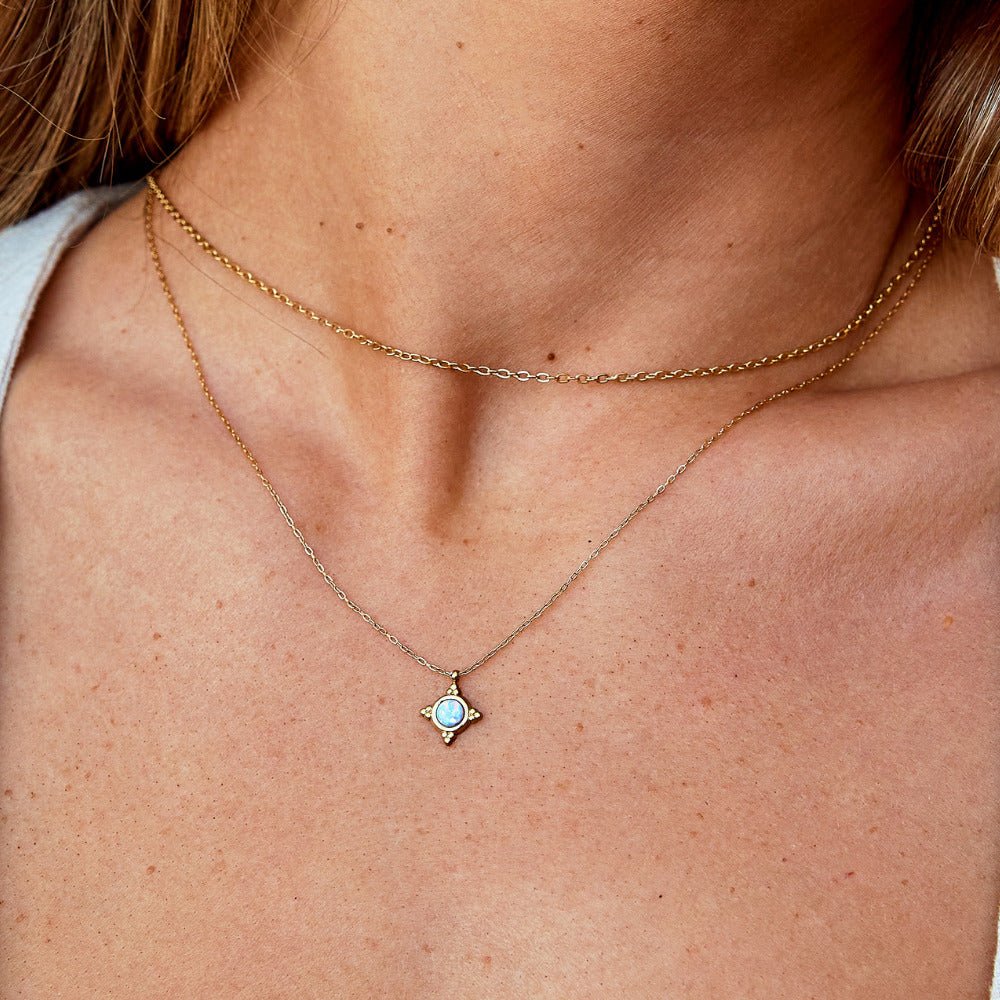 Celestial Azure Compass Necklace – FIORENE